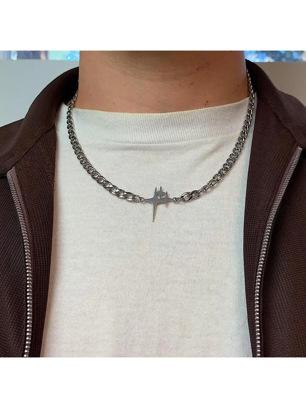 Y2K Stainless Steel Steel Star Necklace